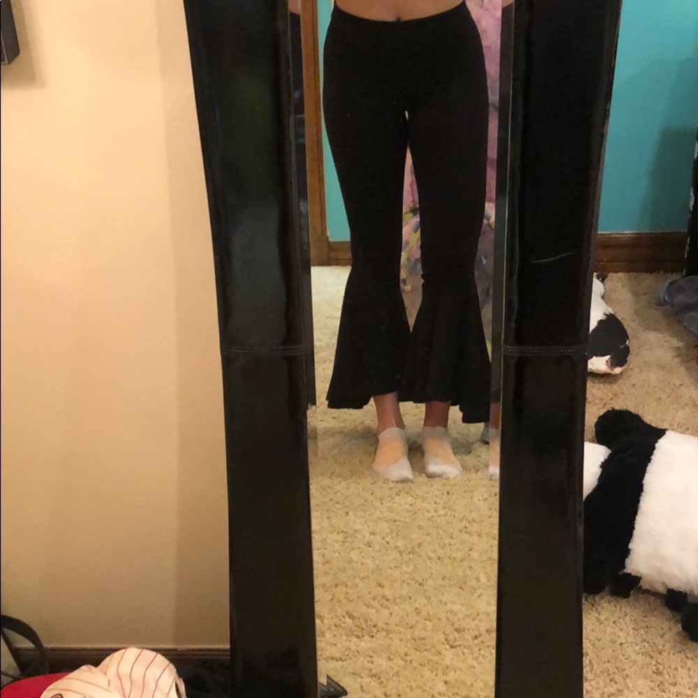 Black fit and flare pants
